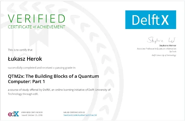 QTM2x certificate